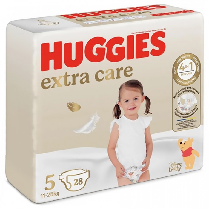 Подгузники детские Huggies Extra Care, размер 5 (11–25 кг), 28 шт - 